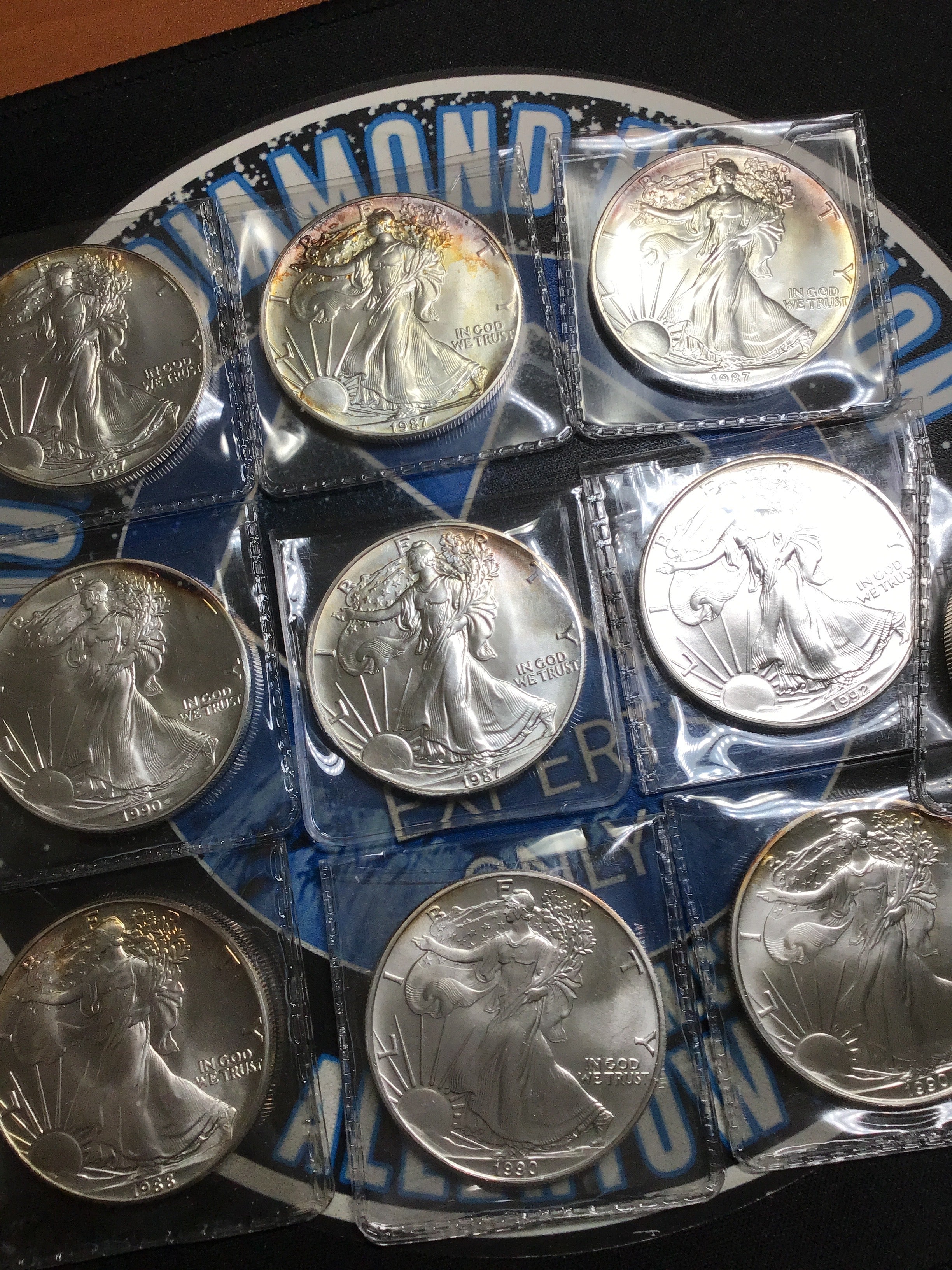 10-Random Date American Silver Eagles - .999 Fine Silver