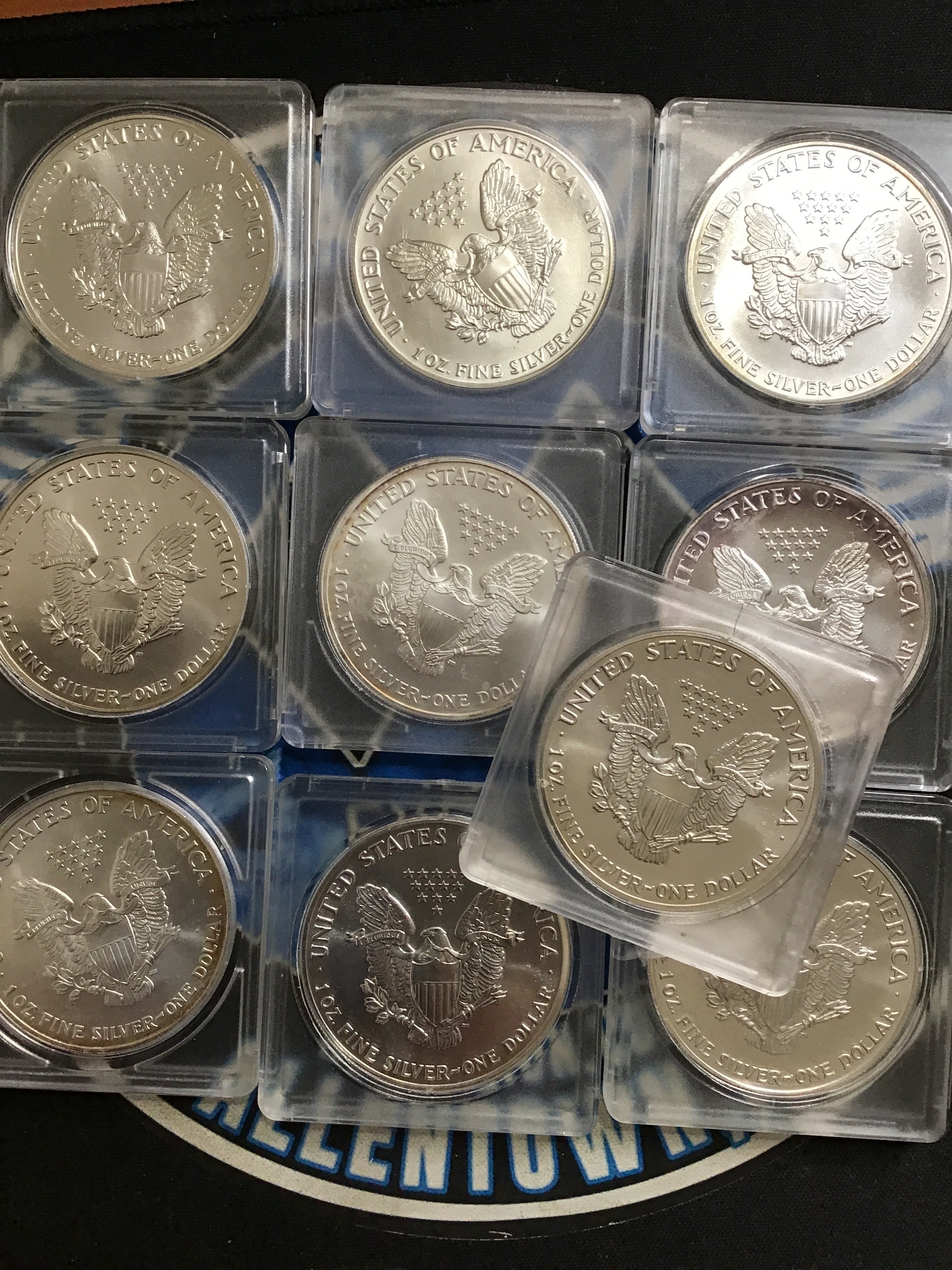 10-Random Date American Silver Eagles - .999 Fine Silver