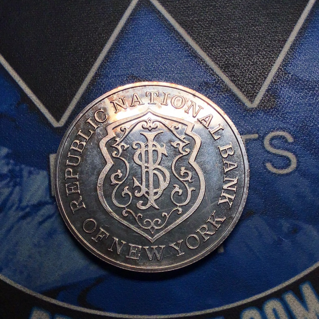 Rare Republic National  Bank of New York 1 oz. Silver Round .999