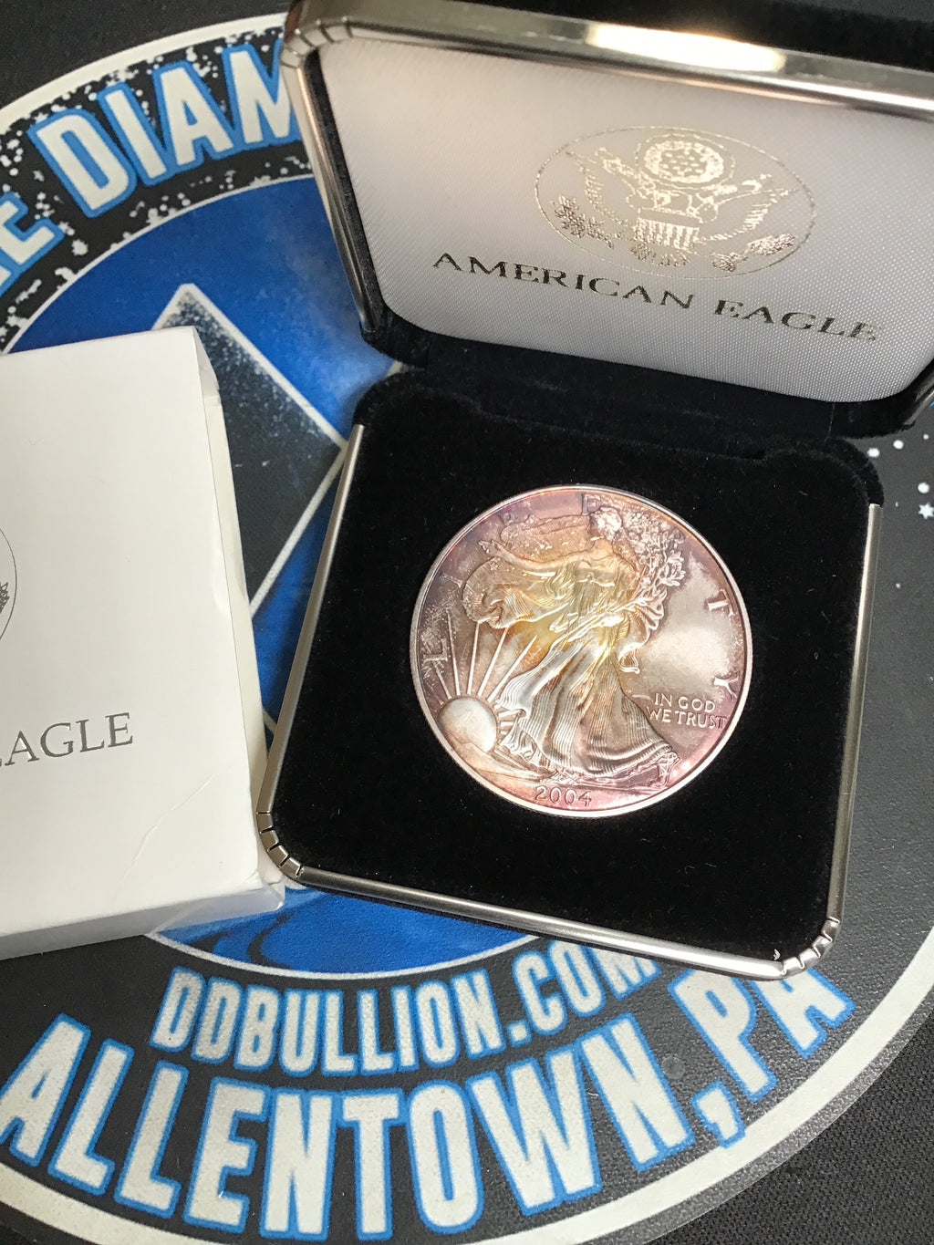 2004 American Silver Eagle in Presentation Case- Toned