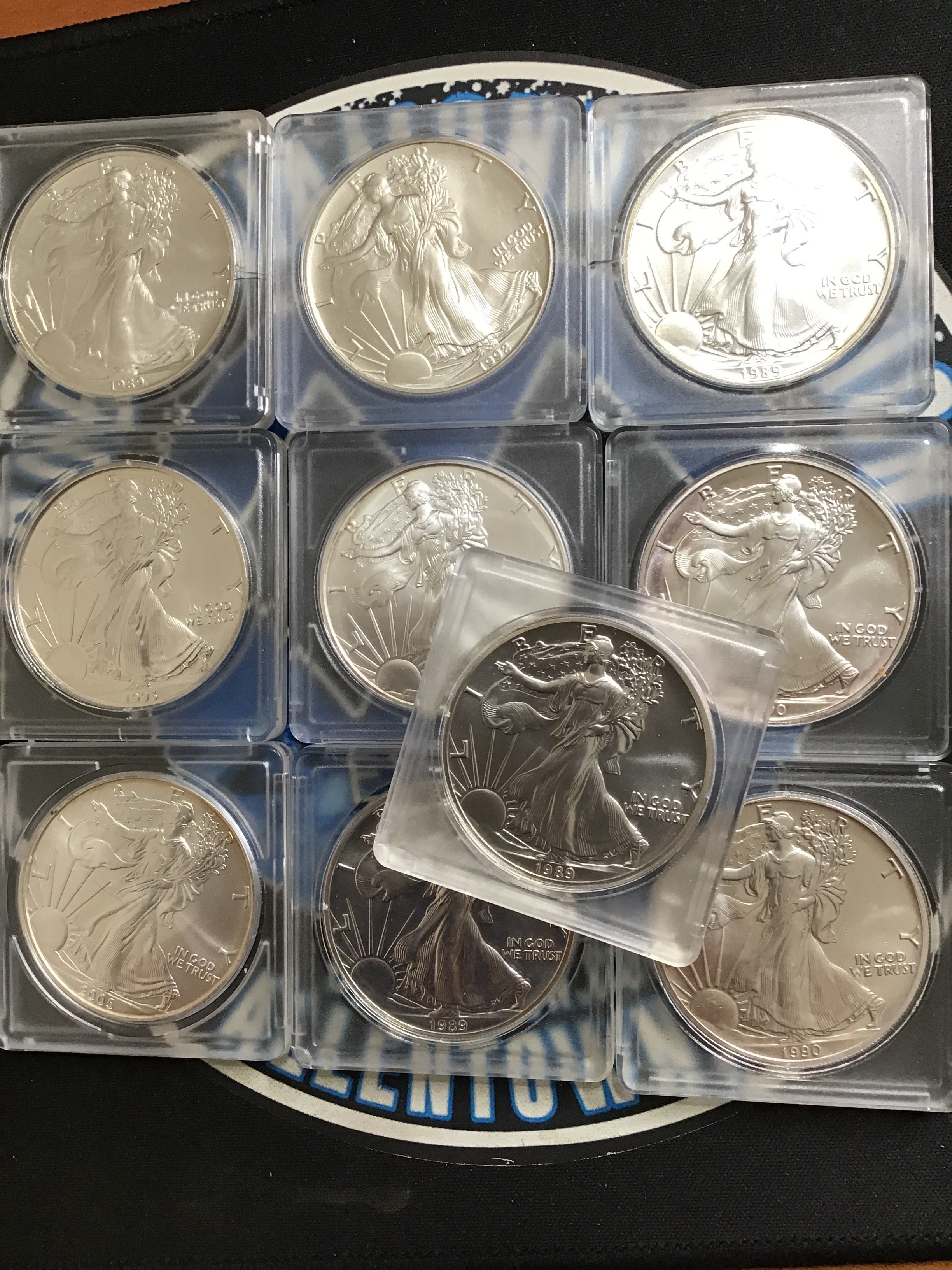 10-Random Date American Silver Eagles - .999 Fine Silver