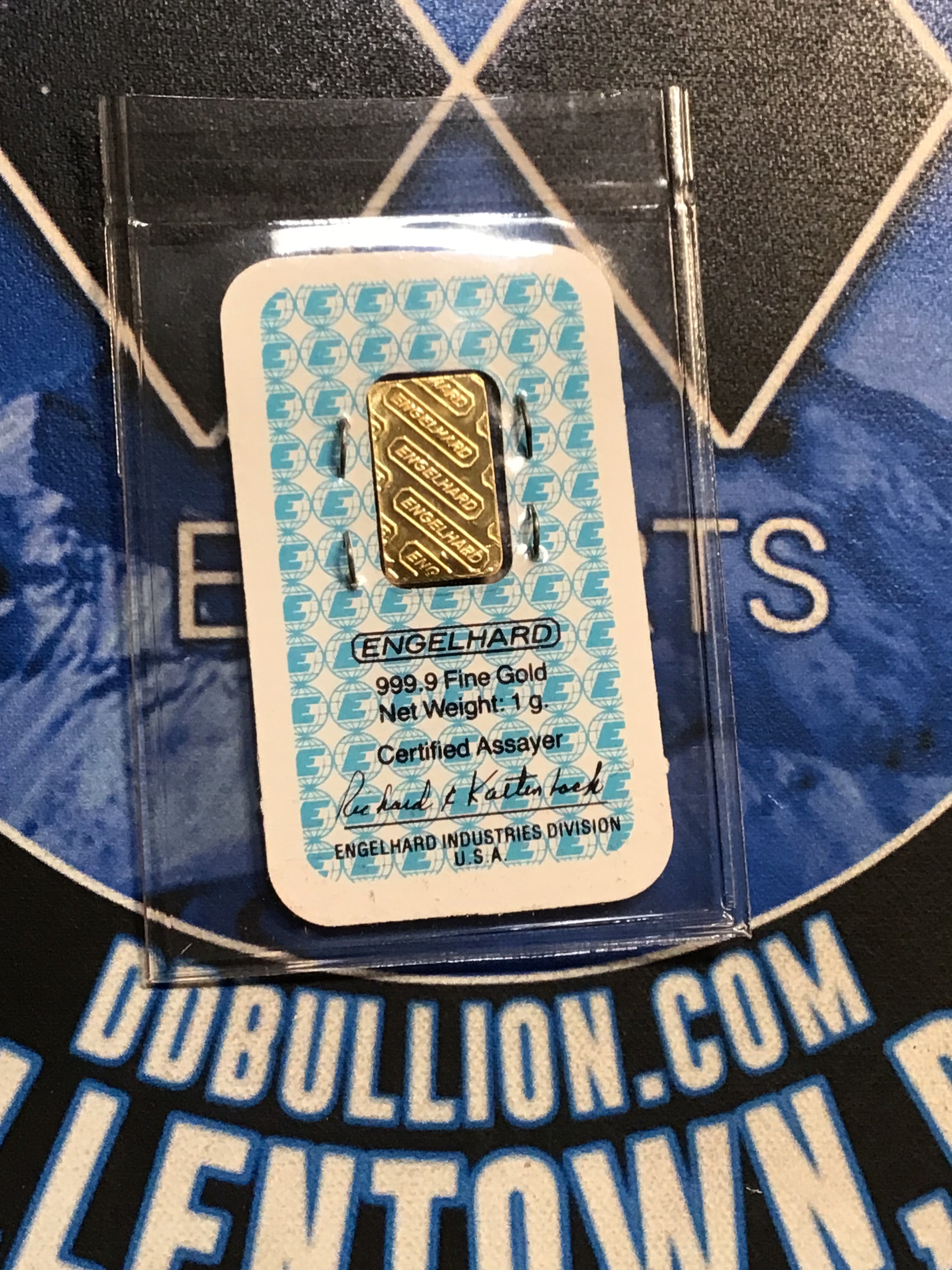 Vintage Engelhard 1 Gram Gold Bar Assay- #K9481